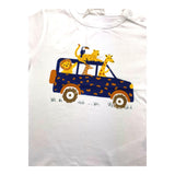 Carre'Ment Beau T-Shirt Girocollo Tinta Unita Con Stampa In Contrasto Bianco Per Neonato