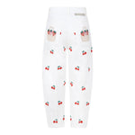 Stella Mccartney Pantalone Tinta Unita con Ricami Ciliegie per Bambina TW6B800 BIANCO STELLA McCARTNEY 