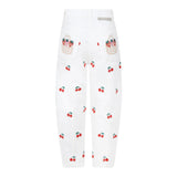 Stella Mccartney Pantalone Tinta Unita con Ricami Ciliegie per Bambina TW6B800 BIANCO STELLA McCARTNEY 