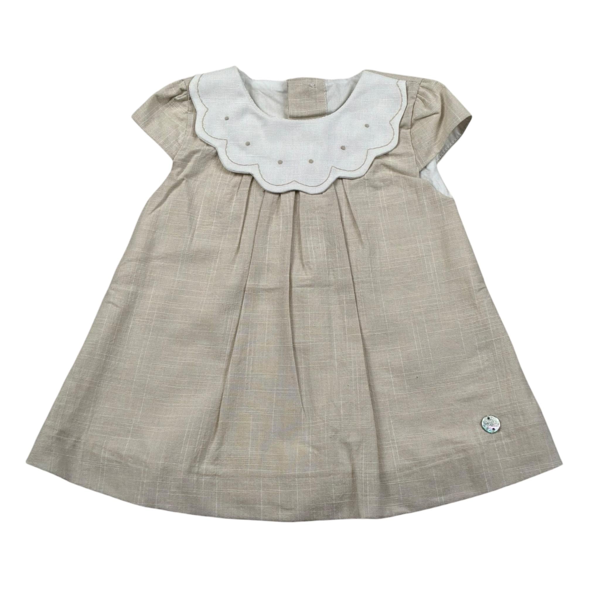 Paz Rodriguez Set Abito Mezza Manica-Coulotte Tinta Unita per Neonata 004152719X BEIGE PAZ RODRIGUEZ 