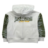 Just Cavalli Felpa con Zip E Cappuccio Tinta Unita con Maniche In Contrasto per Neonato JIP26082FE BIANCO JUST CAVALLI 