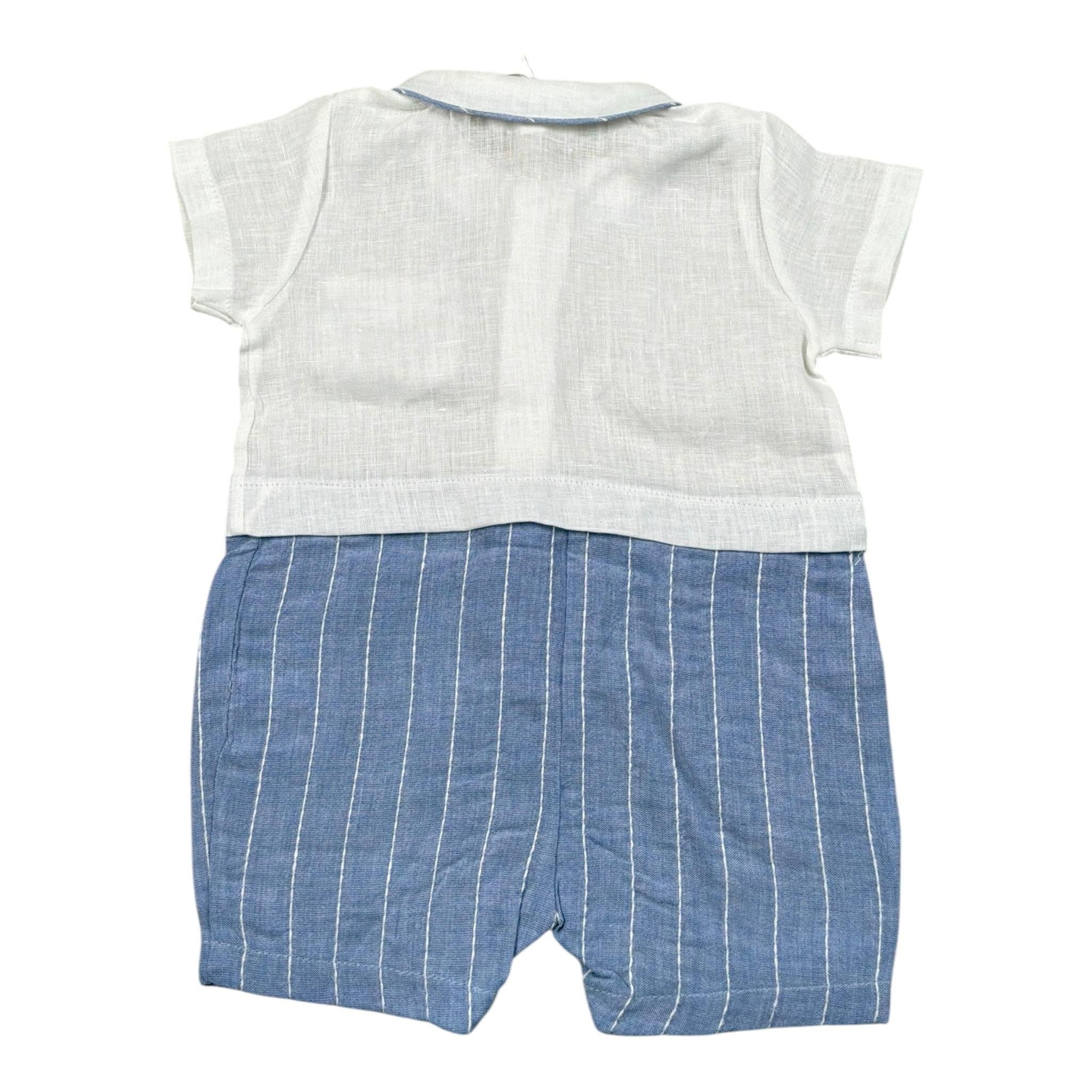 Lalalu' Pagliaccetto Bicolore Mezza Manica Bianco/Azzurro per Neonato PAL03P BIANCO/AZZURRO LALALU' 