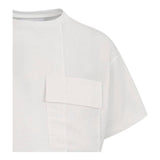 Dou Dou T-Shirt Girocollo Tinta Unita Modello Crop per Bambina DW8A51 BIANCO DOU DOU 