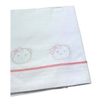 Isabel & Martinez Lenzuola Tinta Unita con Ricami per Neonata IM25N448 BIANCO ISABEL & MARTINEZ 