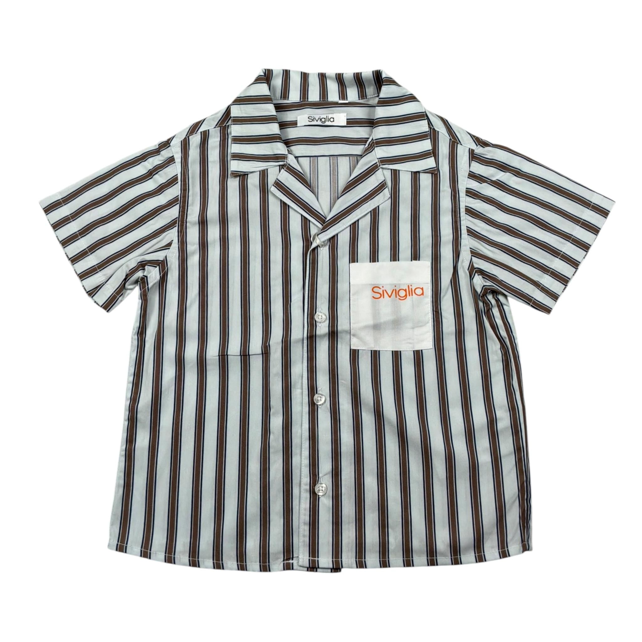 Siviglia Camicia Mezza Manica Fantaisa A Righe per Bambino SVNSH17273J BIANCO SIVIGLIA 