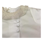 La Stupenderia Pagliaccetto Mezza Manica Tinta Unita con Colletto per Neonata CBPG41 BIANCO LA STUPENDERIA 