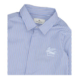 Etro Camicia Tinta Unita con Manica Lunga Fantasia A Righe per Neonato GV5510 AZZURRO ETRO 