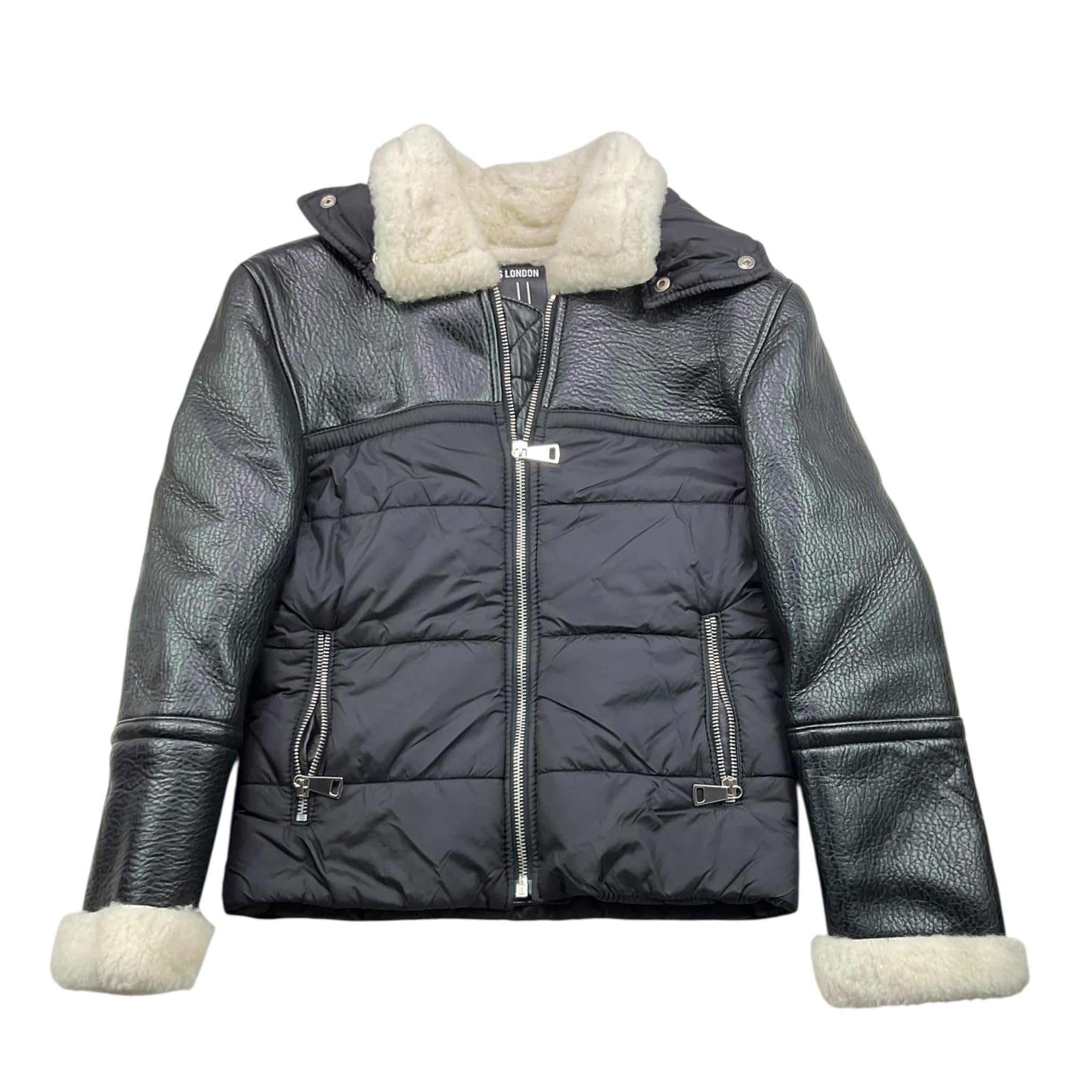 YES LONDON giubbino tinta unita in ecopelle modello e tessuto montone Nero per Bambino GIU1408 NERO YES LONDON 