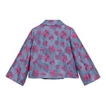 SIMONETTA giacca tinta unita fantsia floreale con maniche larghe Blu per Bambina SV2B04 BLU SIMONETTA 