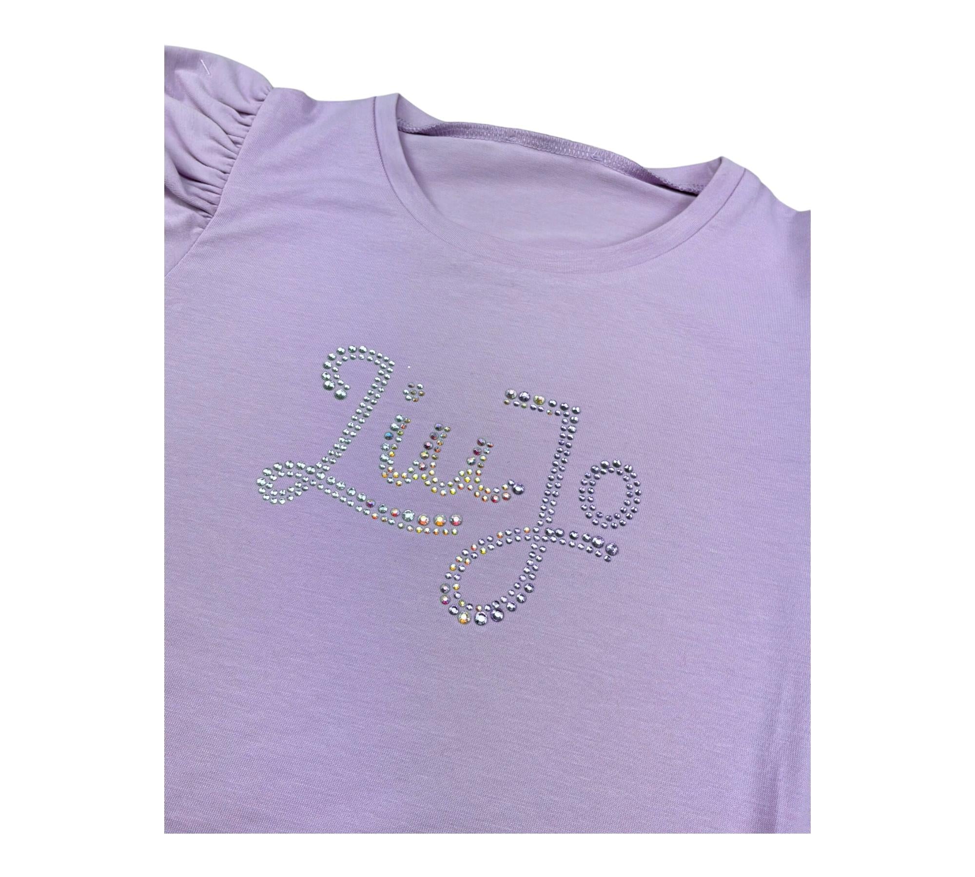 Liu Jo Abito Tinta Unita con Brillantini per Bambina KA5037XXX LILLA LIU JO 