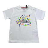 Cesare Paciotti T-Shirt Tinta Unita Girocollo con Stampa Logo Bianco per Neonato