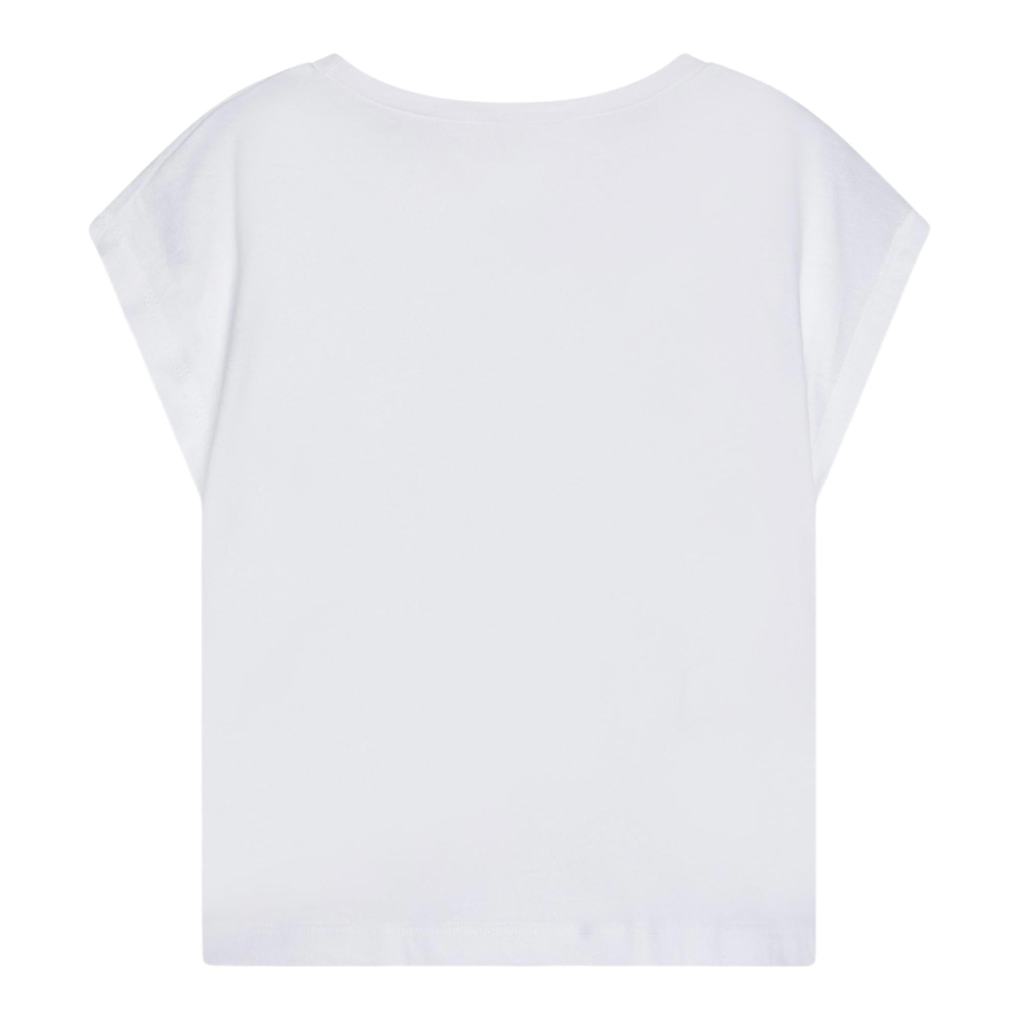 Billieblush T-Shirt Tinta Unita con Stampa Brillantini per Bambina U21036XX BIANCO BillIEBLUSH 