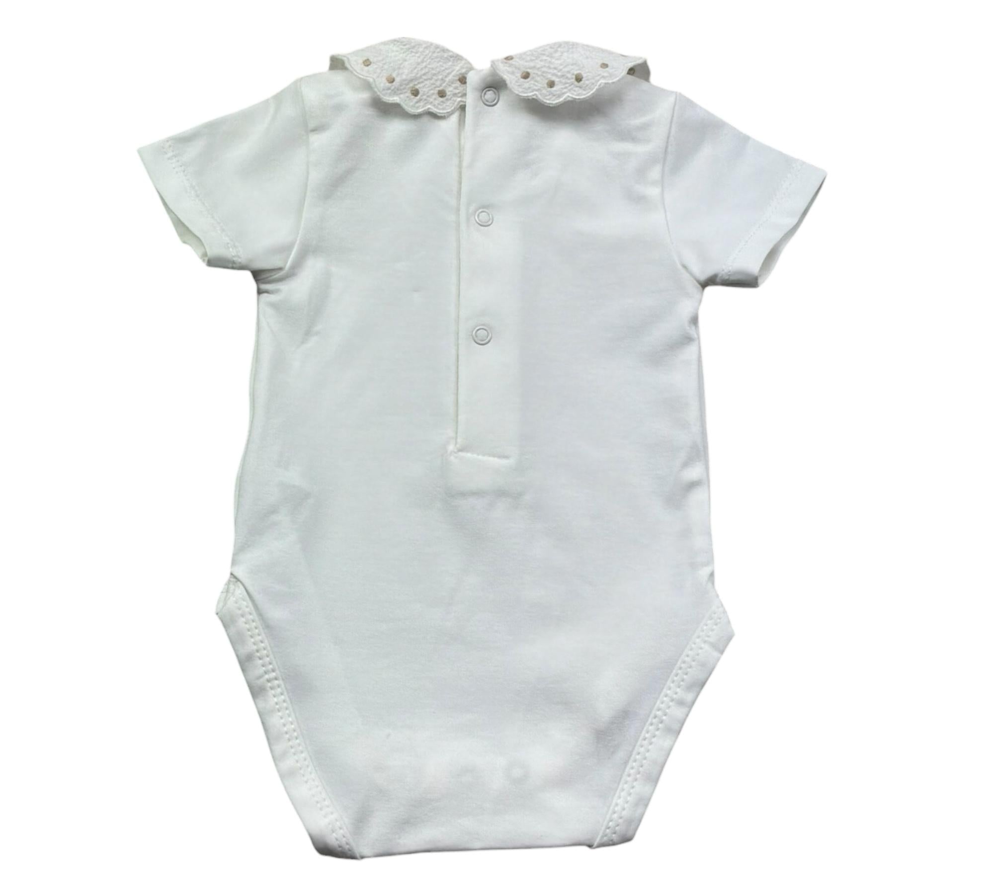 Le Bebe Body Mezza Manica Tinta Unita con Colletto per Neonata LBG6309 BIANCO LE BEBE 