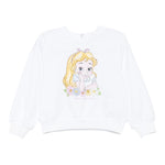 Monnalisa Felpa Girocollo Tinta Unita con Brillantini per Neonata 39E609 BIANCO MONNALISA 