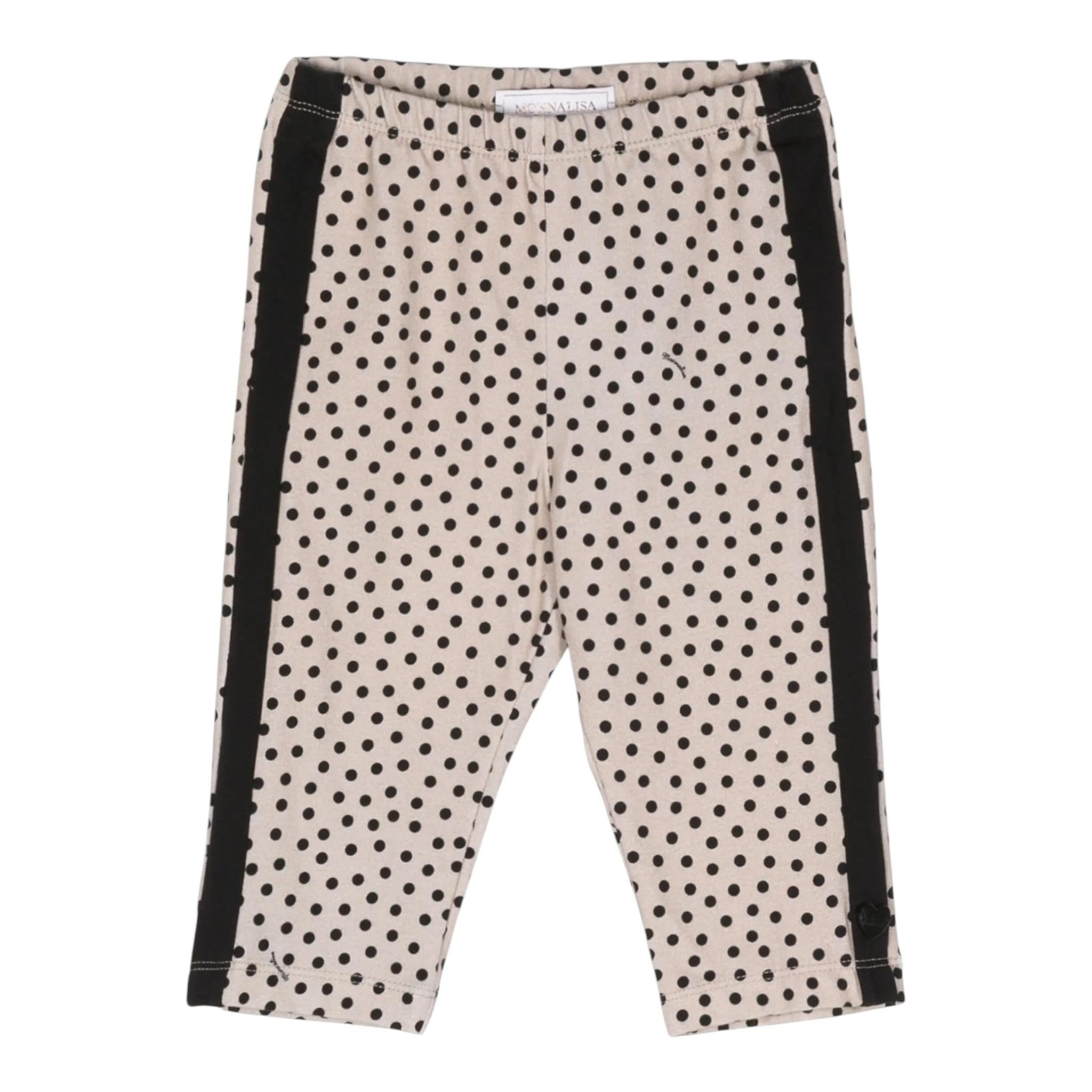 Monnalisa Leggins Tinta Unita Fantasia Pois per Bambina 11A410 BEIGE MONNALISA 