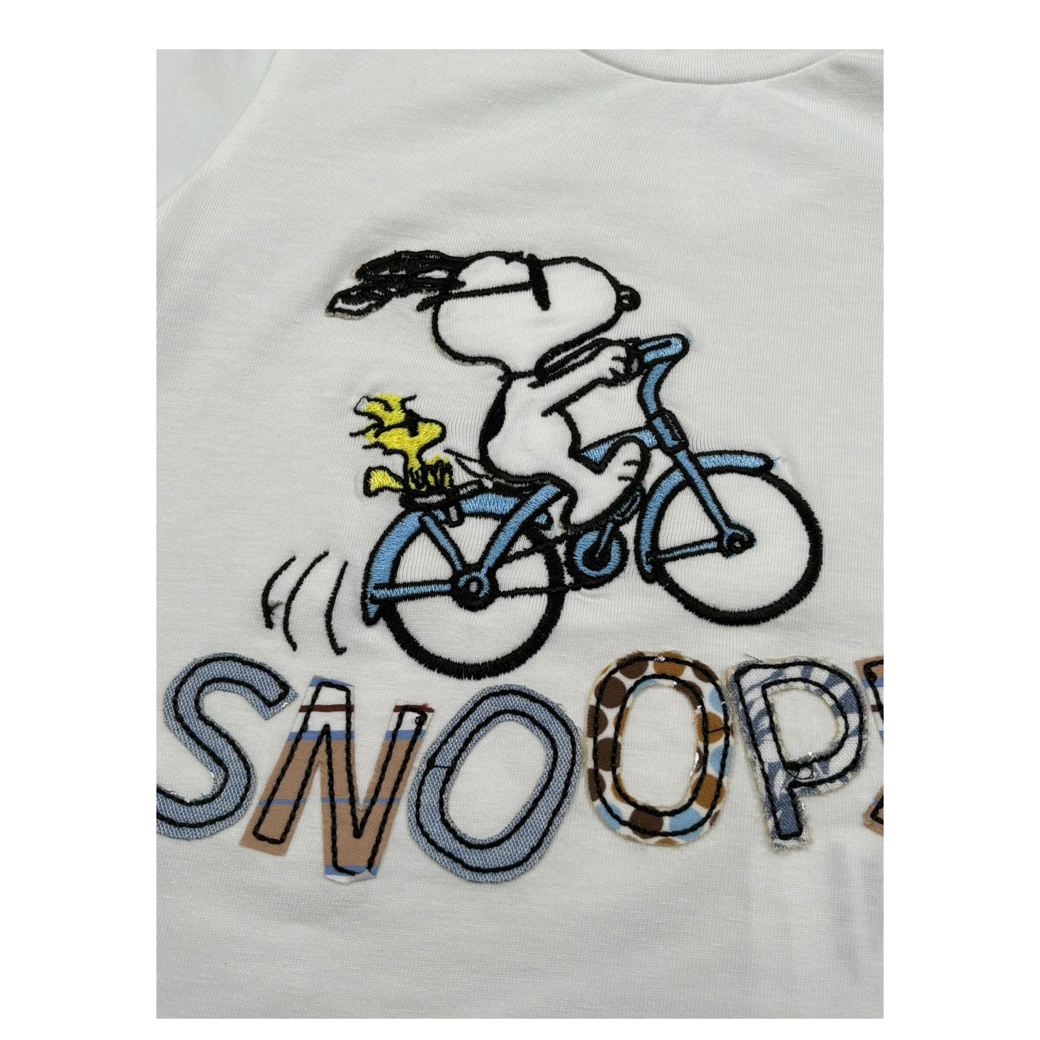 M+E' T-Shirt Girocoll Tinta Unita con Ricami per Neonato UEM0285 BIANCO M+E' 