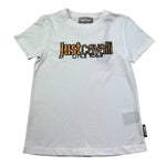 Just Cavalli T-Shirt Girocollo Tinta Unita con Logo per Bambino JGP26187TS BIANCO JUST CAVALLI 