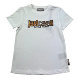 Just Cavalli T-Shirt Girocollo Tinta Unita con Logo per Bambino JGP26187TS BIANCO JUST CAVALLI 