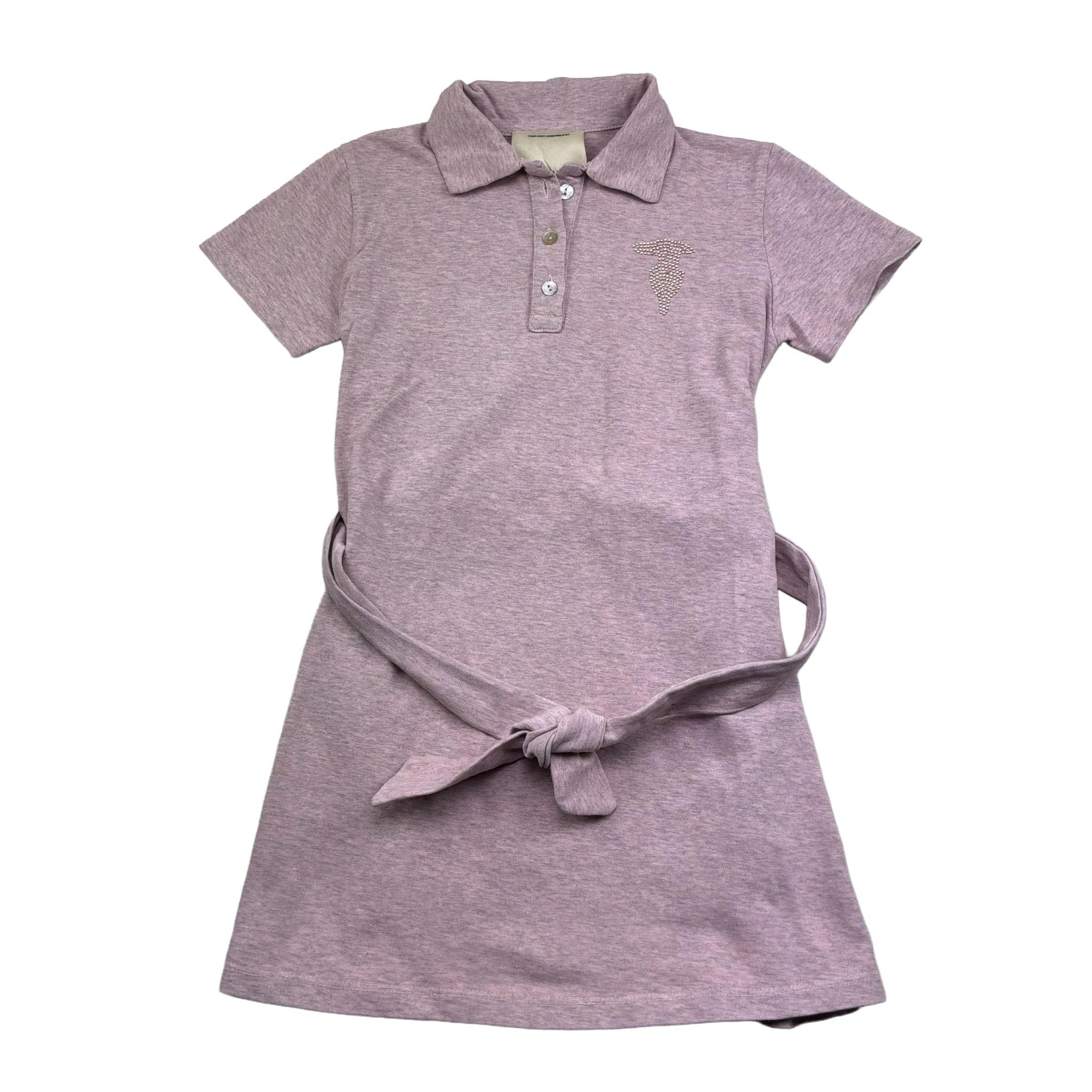 Trussardi Abito Mezza Manica Tinta Unita con Brillantini per Bambina TGP26056VE ROSA TRUSSARDI 