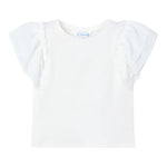 Mayoral T-Shirt Girocollo Tinta Unita con Balze per Bambina 3013 BIANCO MAYORAL 