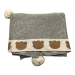 LE BEBE' coperta tinta unita con pon pon Grigio per Neonato LBB4705 GRIGIO LE BEBE' 