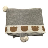 LE BEBE' coperta tinta unita con pon pon Grigio per Neonato LBB4705 GRIGIO LE BEBE' 
