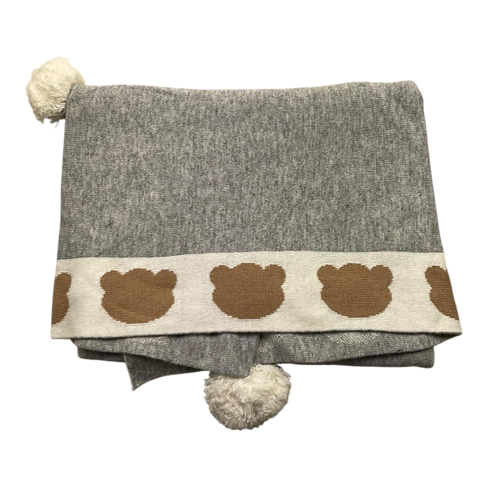 LE BEBE' coperta tinta unita con pon pon Grigio per Neonato LBB4705 GRIGIO LE BEBE' 