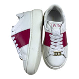 Twinset Sneakers Tinta Unita Con Fascia In Contrasto Bianco Per Bambina
