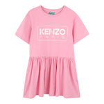Kenzo Abito Mezza Manica Tinta Unita con Logo per Bambina K61021 ROSA KENZO 