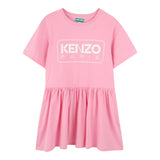 Kenzo Abito Mezza Manica Tinta Unita con Logo per Bambina K61021 ROSA KENZO 