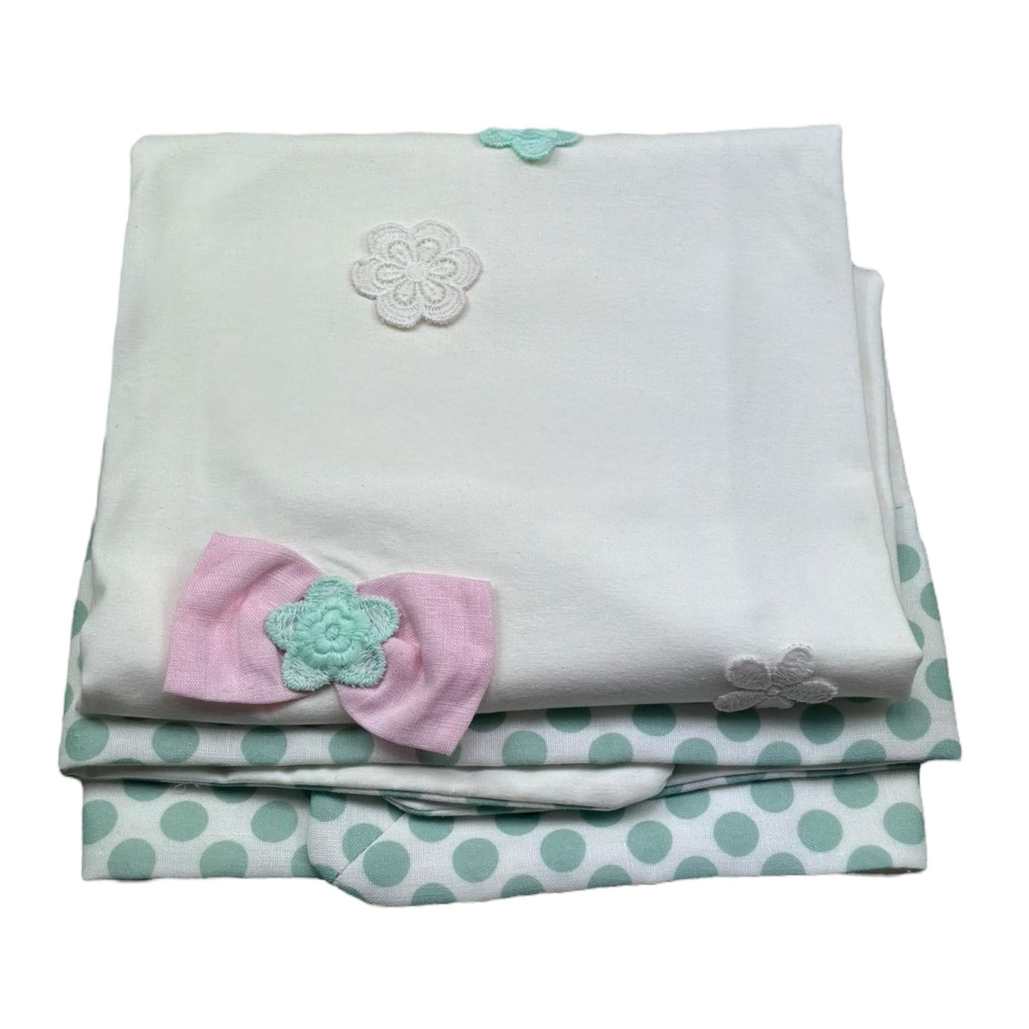 I Delfi Coperta Tinta Unita Fantasia Pois E Ricami per Neonata 25P5146 BIANCO I DELFI 