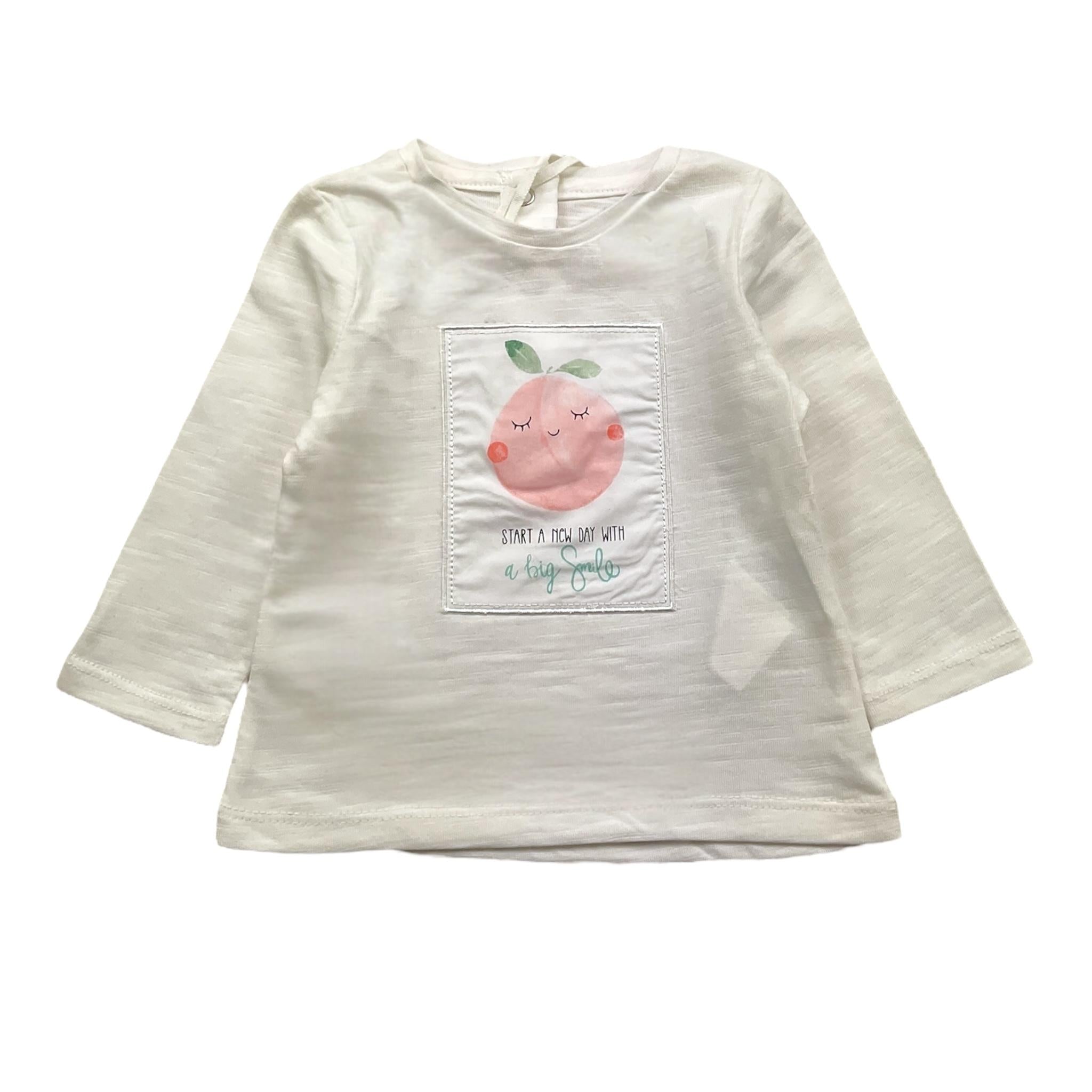MINI BANDA shirt girocollo tinta unita con stampa Bianco per Neonata 36736 BIANCO MINI BANDA 