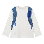 MAYORAL shirt girocollo tinta unita con stampa Panna per Bambino 4049X PANNA MAYORAL 