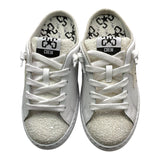 2Star Sneakers Tinta Unita Con Stelle Lacci E Brillantini Bianco Per Bambina