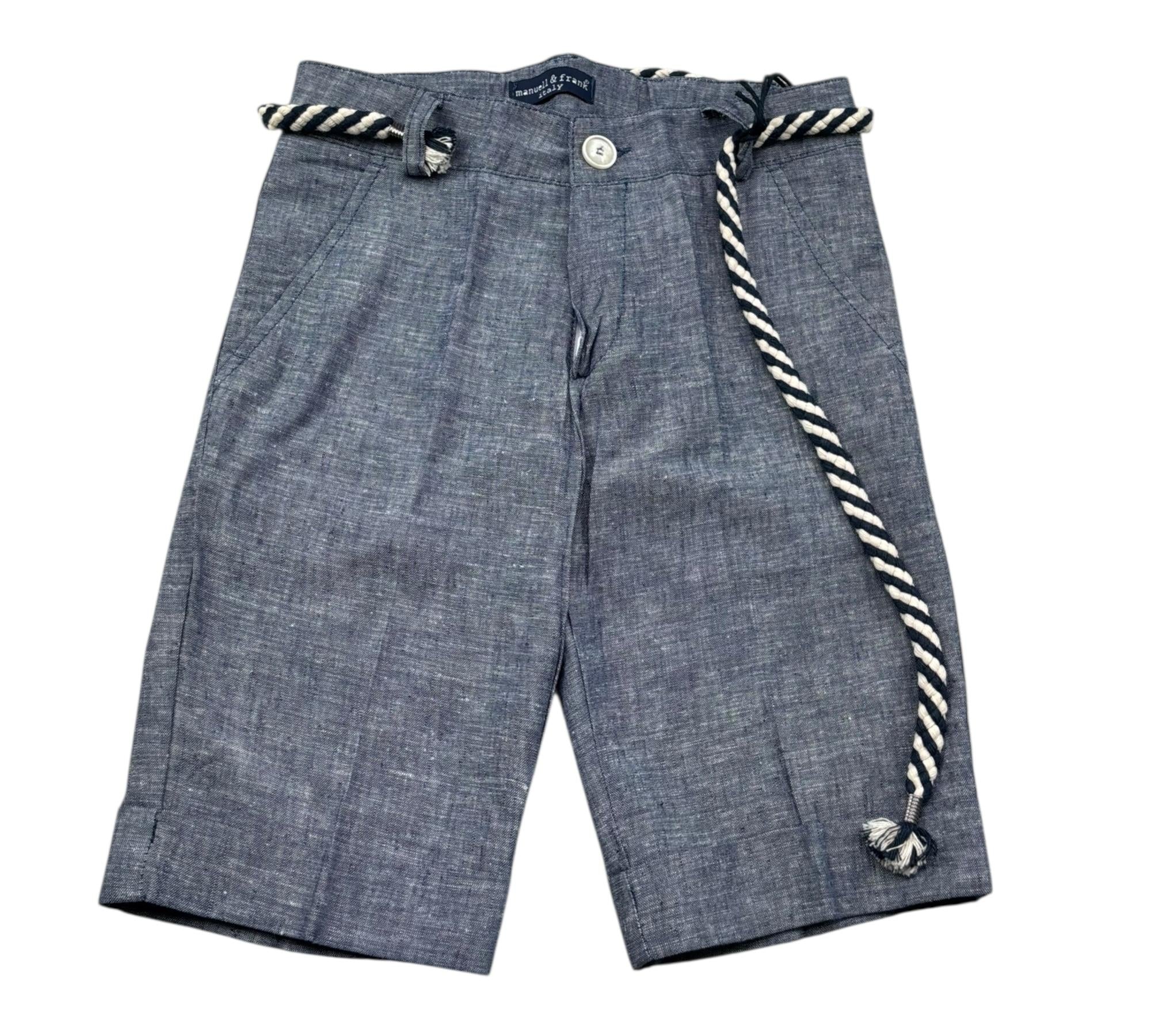 Manuel & Frank Bermuda Tinta Unita con Elastico In Vita per Bambino MF2312B BLU MANUEL & FRANK 
