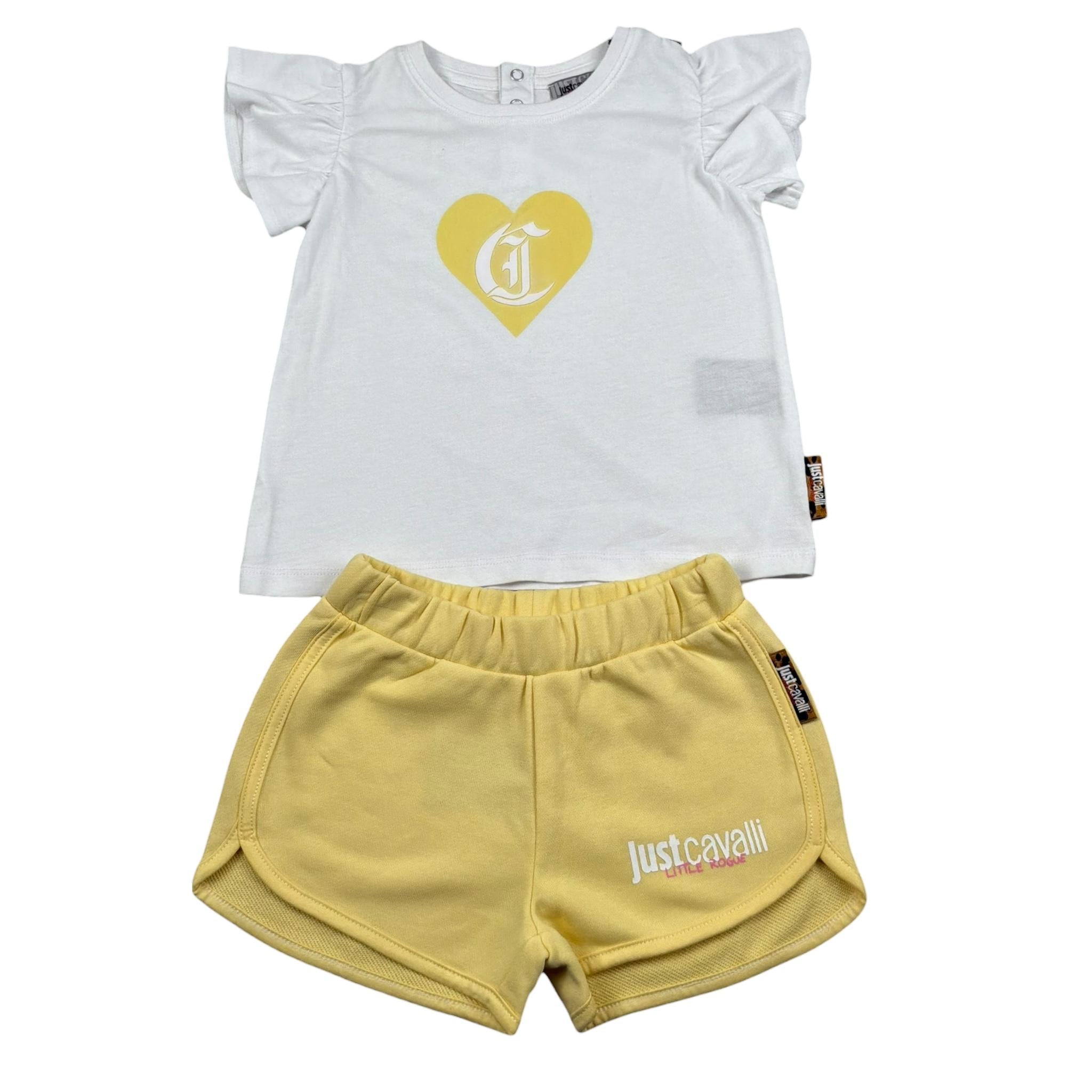 Just Cavalli Completo 2 Pezzi T-Shirt-Short Bicolore per Neonata JIP26077CJJN BIANCO/GIALLO JUST CAVALLI 