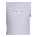 Calvin Klein T-Shirt Girocollo Tinta Unita con Stampa per Bambina IG0IG01470X LILLA CALVIN KLEIN 