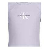 Calvin Klein T-Shirt Girocollo Tinta Unita con Stampa per Bambina IG0IG01470X LILLA CALVIN KLEIN 