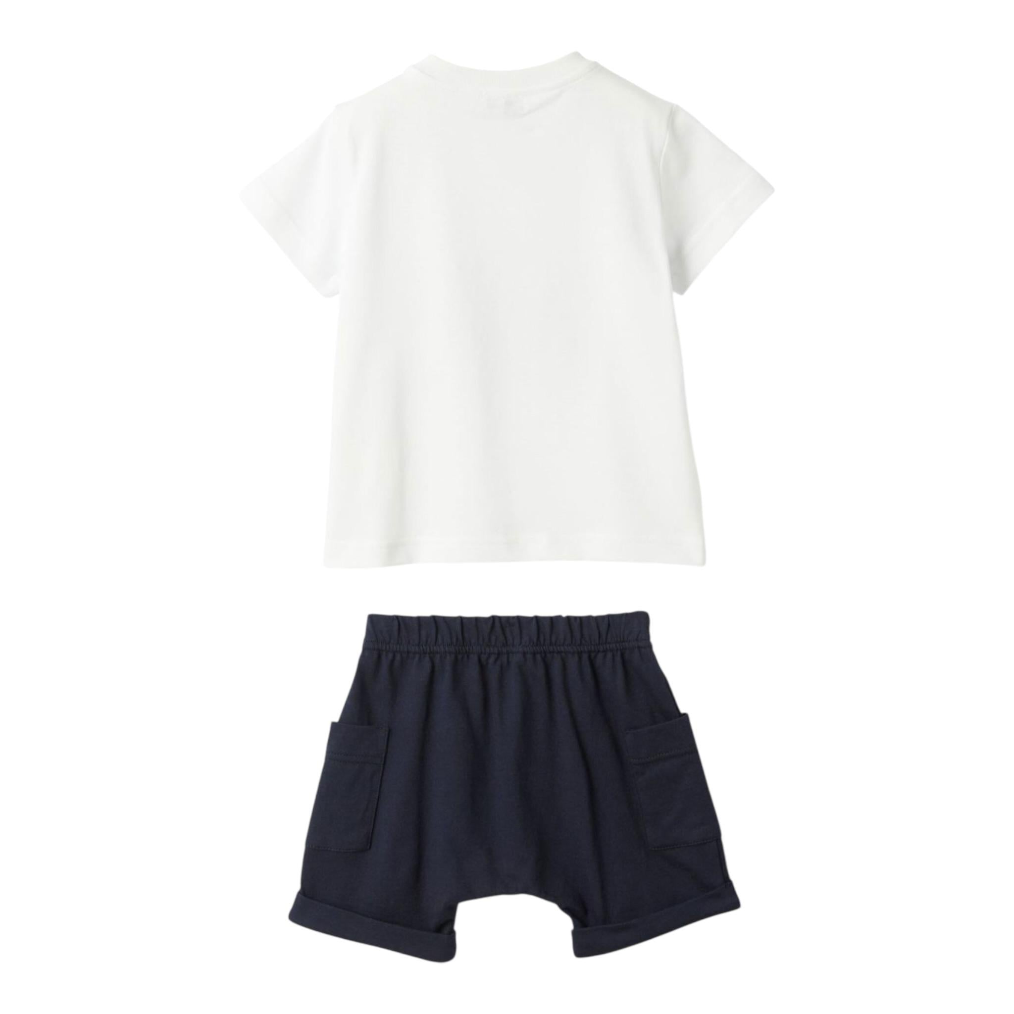 Il Gufo Completo 2 Pezzi T-Shirt-Bermuda Bicolore per Neonato P25DP538MF001 BIANCO/BLU IL GUFO 