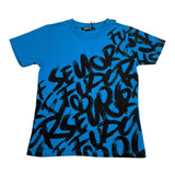 Never Too T-Shirt tinta unita con Stampa Cobalto per Bambino NT2403B COBALTO NEVER TOO 