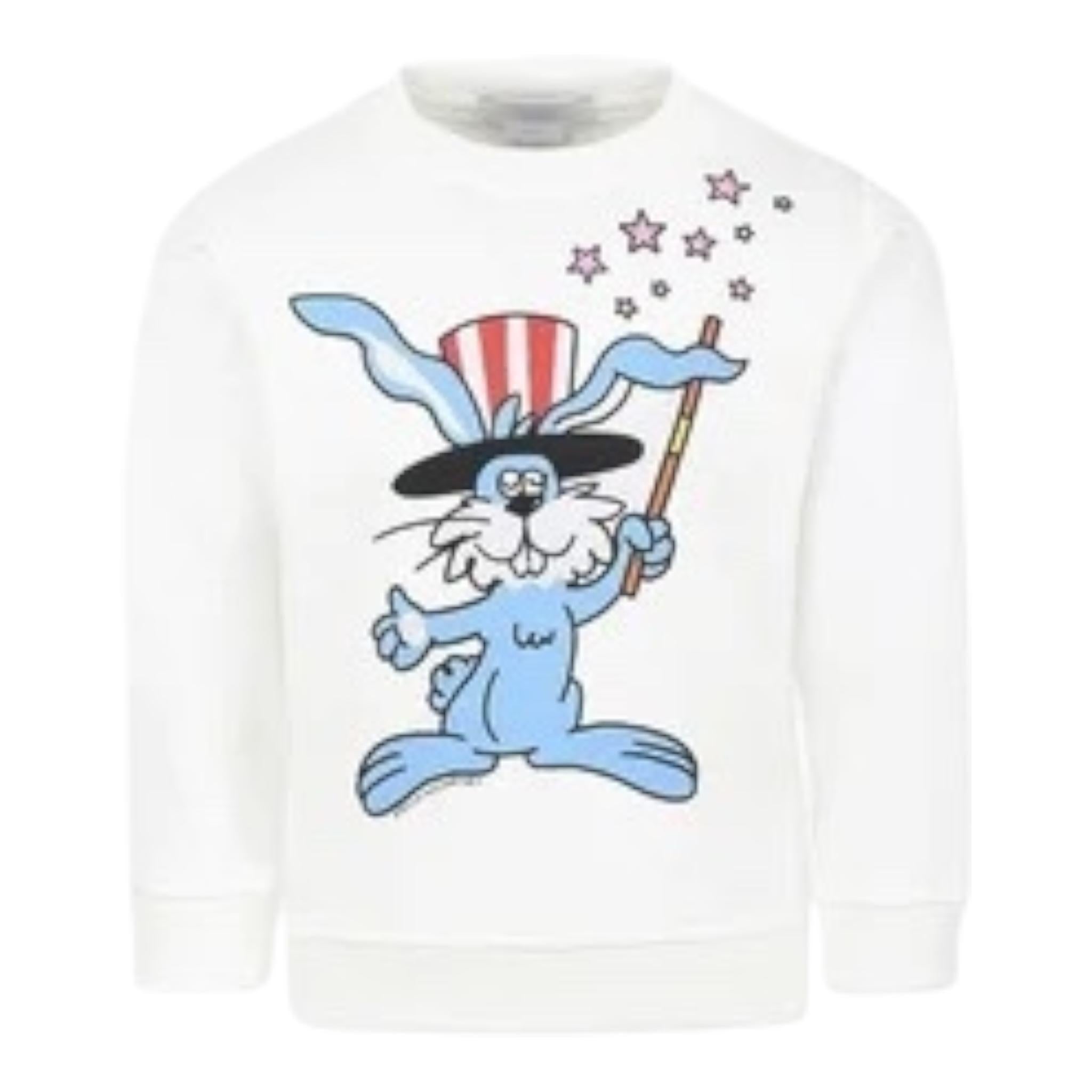 Stella Mccartney Felpa Girocollo Tinta Unita con Stampa per Bambino TW4P10 BIANCO STELLA McCARTNEY 