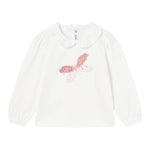 MAYORAL shirt girocollo tinta unita con stampa in contrasto Bianco per Neonata 2047 BIANCO MAYORAL 