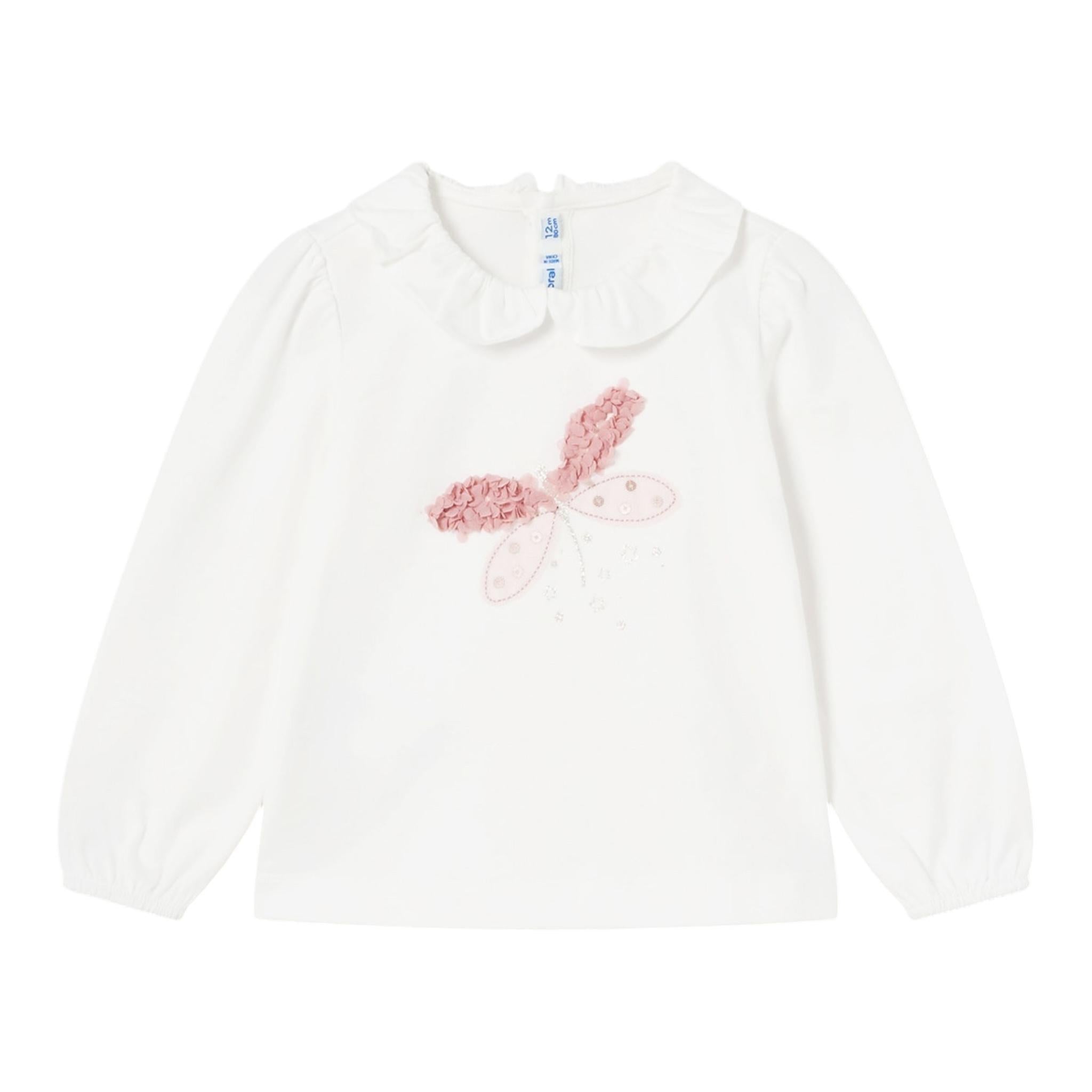 MAYORAL shirt girocollo tinta unita con stampa in contrasto Bianco per Neonata 2047 BIANCO MAYORAL 