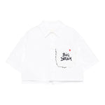 Simonetta Camicia Mezza Manica Tinta Unita con Cuore per Bambina SW5A31 BIANCO SIMONETTA 