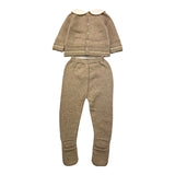 Paz Rodriguez Completo 2 Pezzi Maglia-Ghettina Tinta Unita con Colletto per Neonata 003121896 BEIGE PAZ RODRIGUEZ 