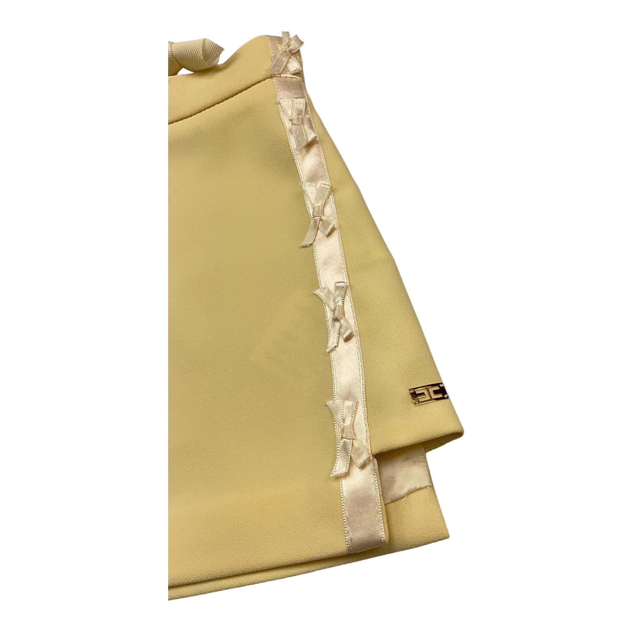 Elisabetta Franchi Gonna Tinta Unita con Fiocchi per Bambina EFG0187 GIALLO ELISABETTA FRANCHI 