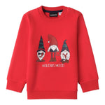 MINI BANDA felpa girocollo tinta unita con stampa gnomi Rosso per Neonato 0A151 ROSSO MINI BANDA 