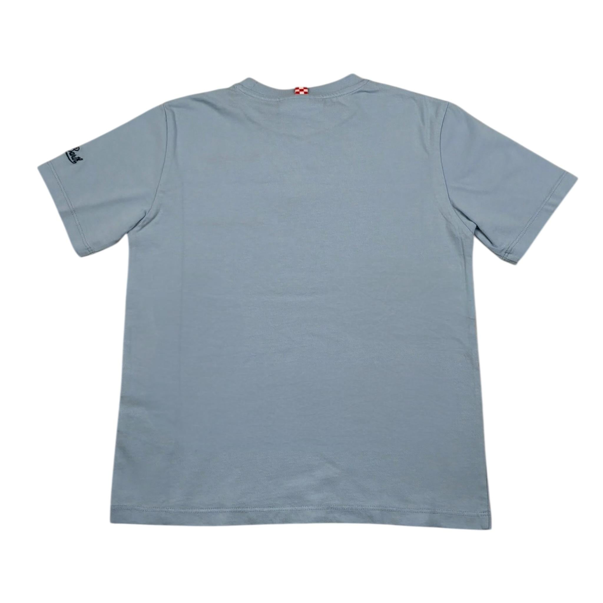 Saint Barth T-Shirt Tinta Unita Girocollo Tinta Unita con Stampa per Bambino SNOOPYLUN AZZURRO SAINT BARTH 