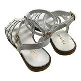 Twinset Sandalo Tinta Unita Con Borchie Bianco Per Bambina 241GCJ080 BIANCO TWINSET 