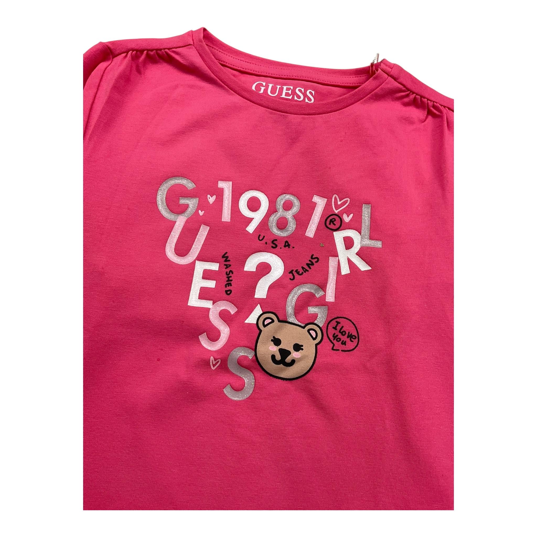 GUESS shirt girocollo tinta unita cn stampa Fuxia per Bambina K4BI05J1314 FUXIA GUESS 